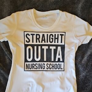 White Graphic Tee - Straight Outta Nursing School